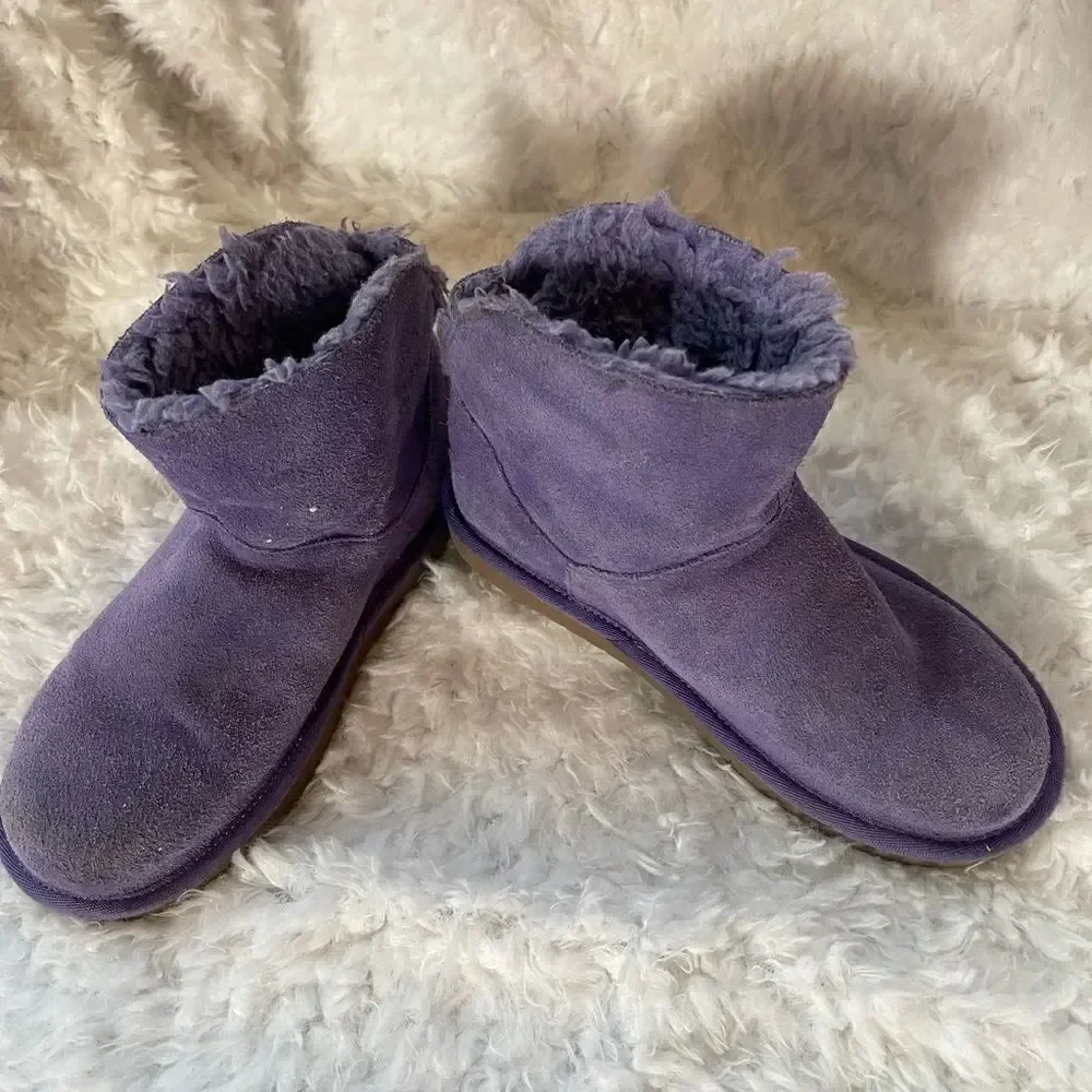 Kookaburra by UGG girl stars mini leather lavender suede boots size 1